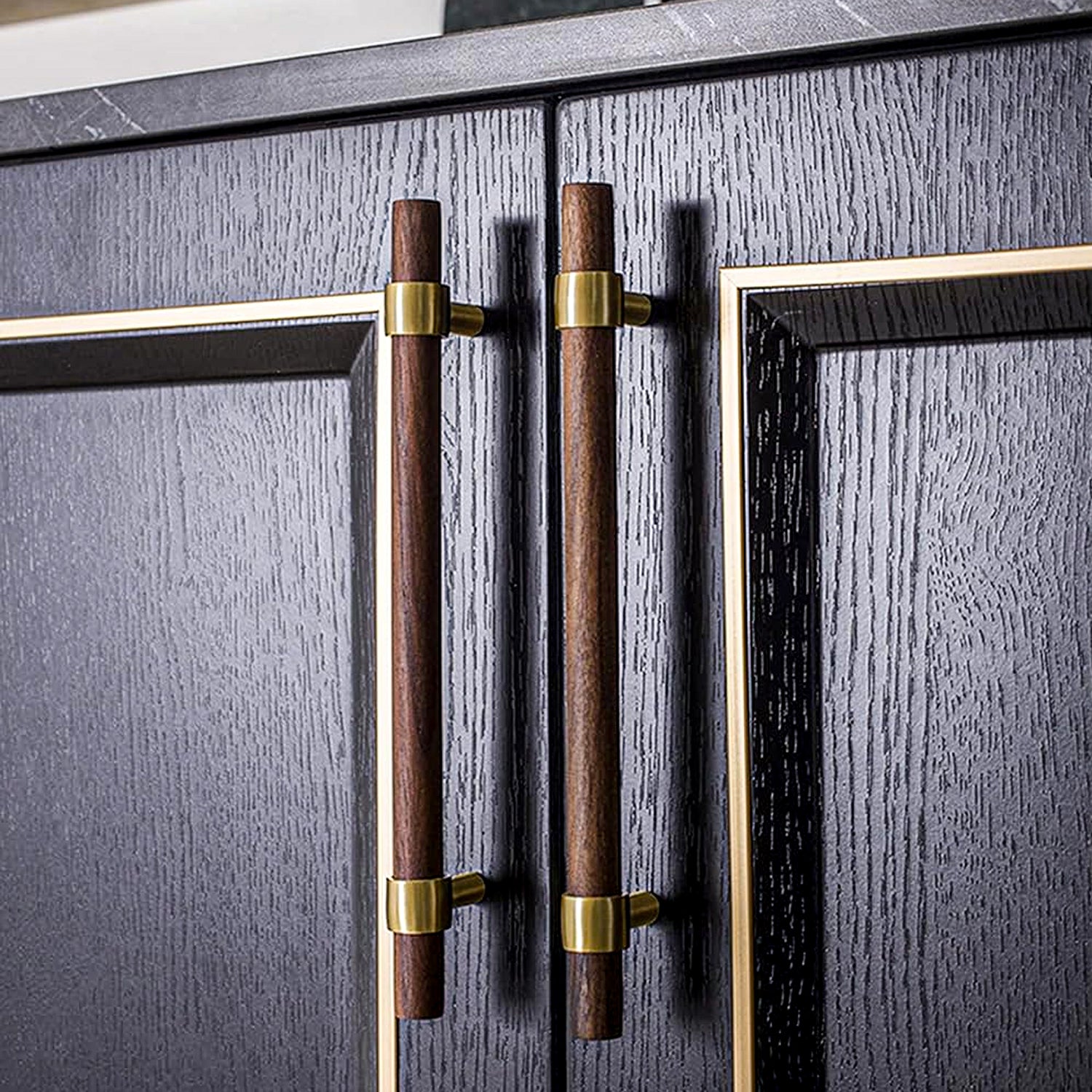 Vintage Wooden Brass Kitchen Cabinet Pulls And Handles