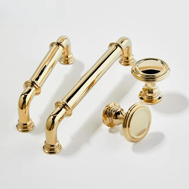 Gold Brass Cabinet Handles Kitchen Drawer Pulls T Bar Furniture Handles