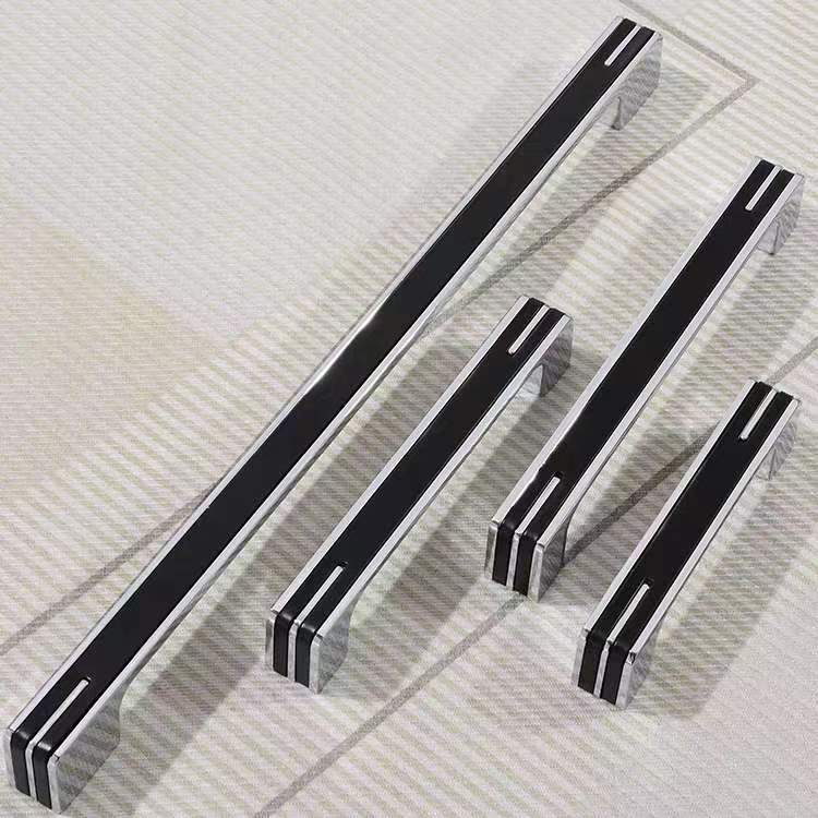 Modern Black and Chrome Kitchen Cabinet Handles
