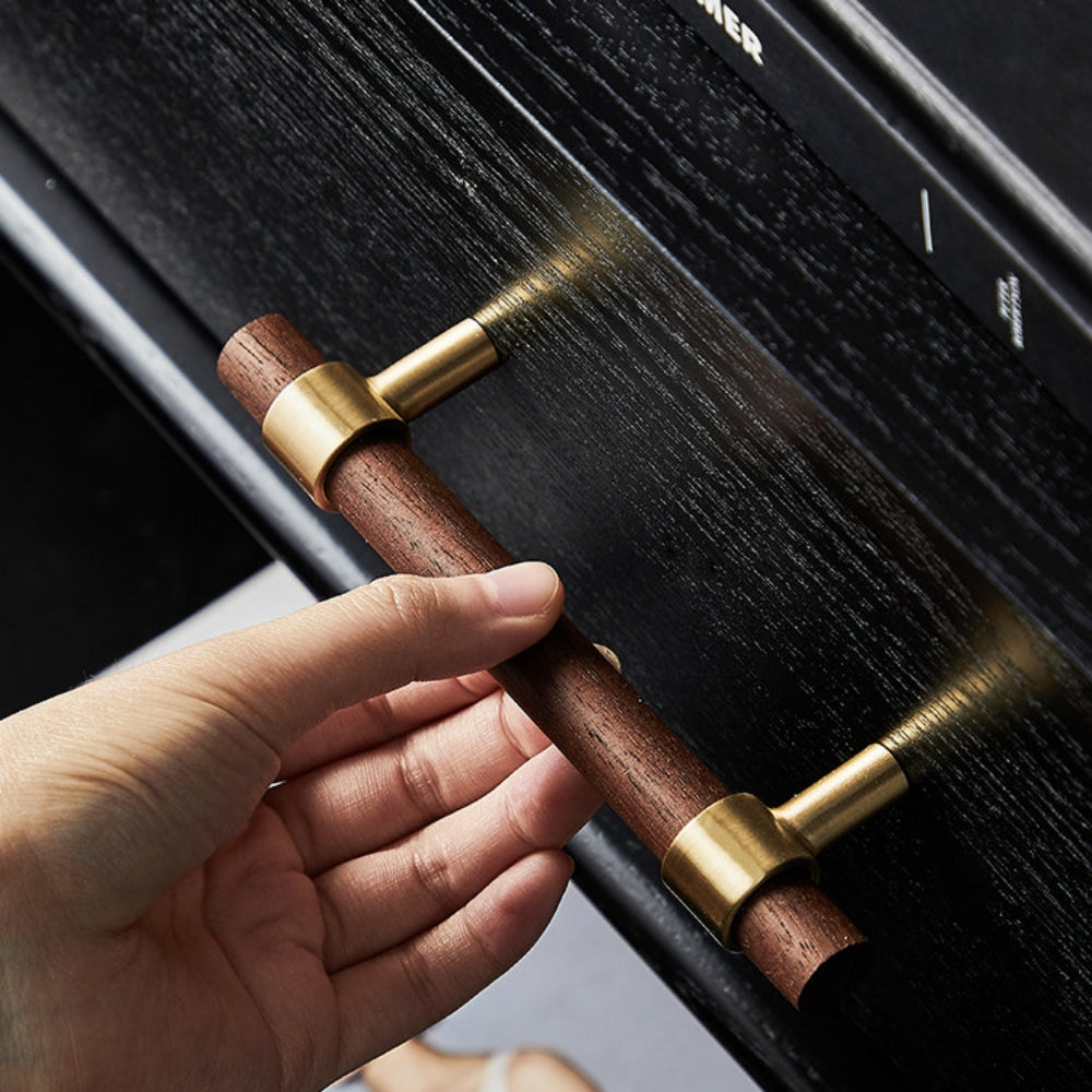 Vintage Wooden Brass Kitchen Cabinet Pulls And Handles