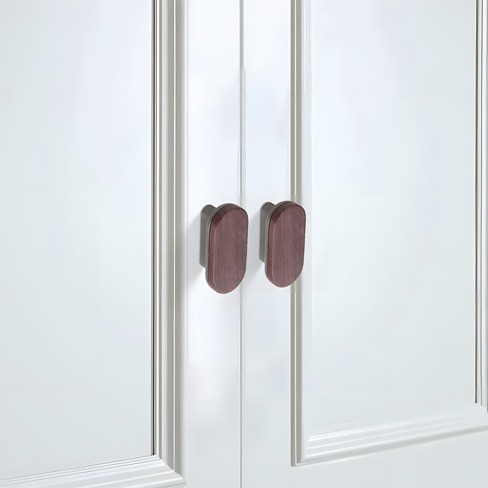 Natural Wood Two-Tone Cabinet Handles & Drawer Pulls for Cupboard