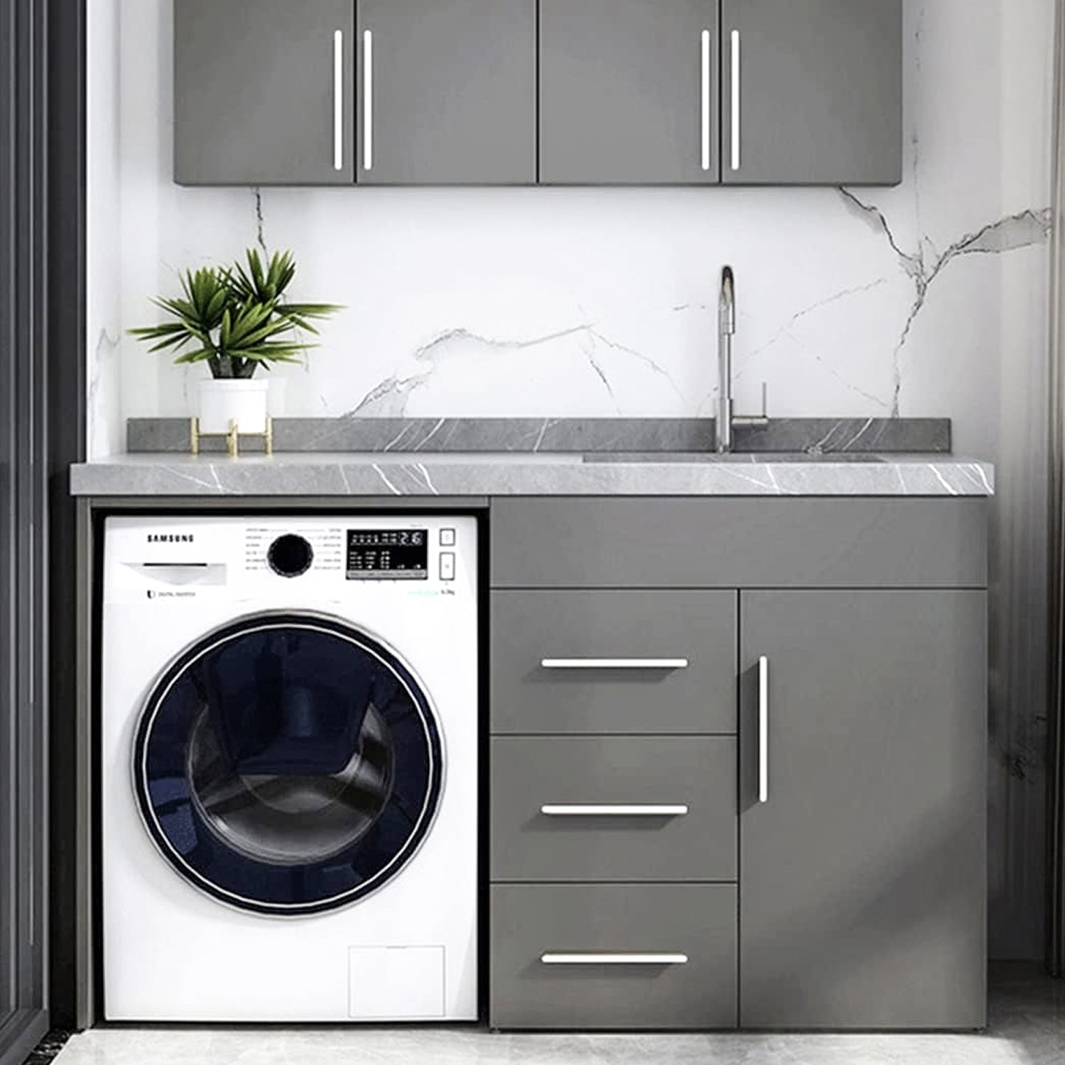 Large White Aluminum Cabinet Drawer Handles for Bedroom