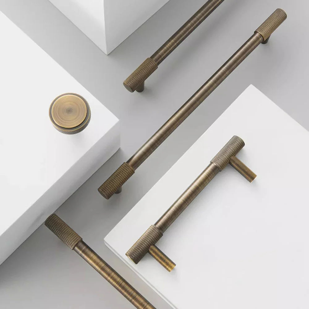 Bronze Finish Knurled Style Kitchen Cabinet Bar Handle