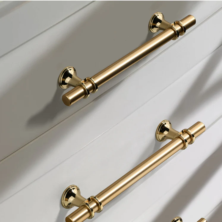 Gold Zinc Alloy European Style Cabinet Pull Handles for Kitchen