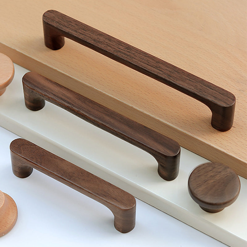 Minimalist Walnut Wood Cabinet Handles Drawer Pulls