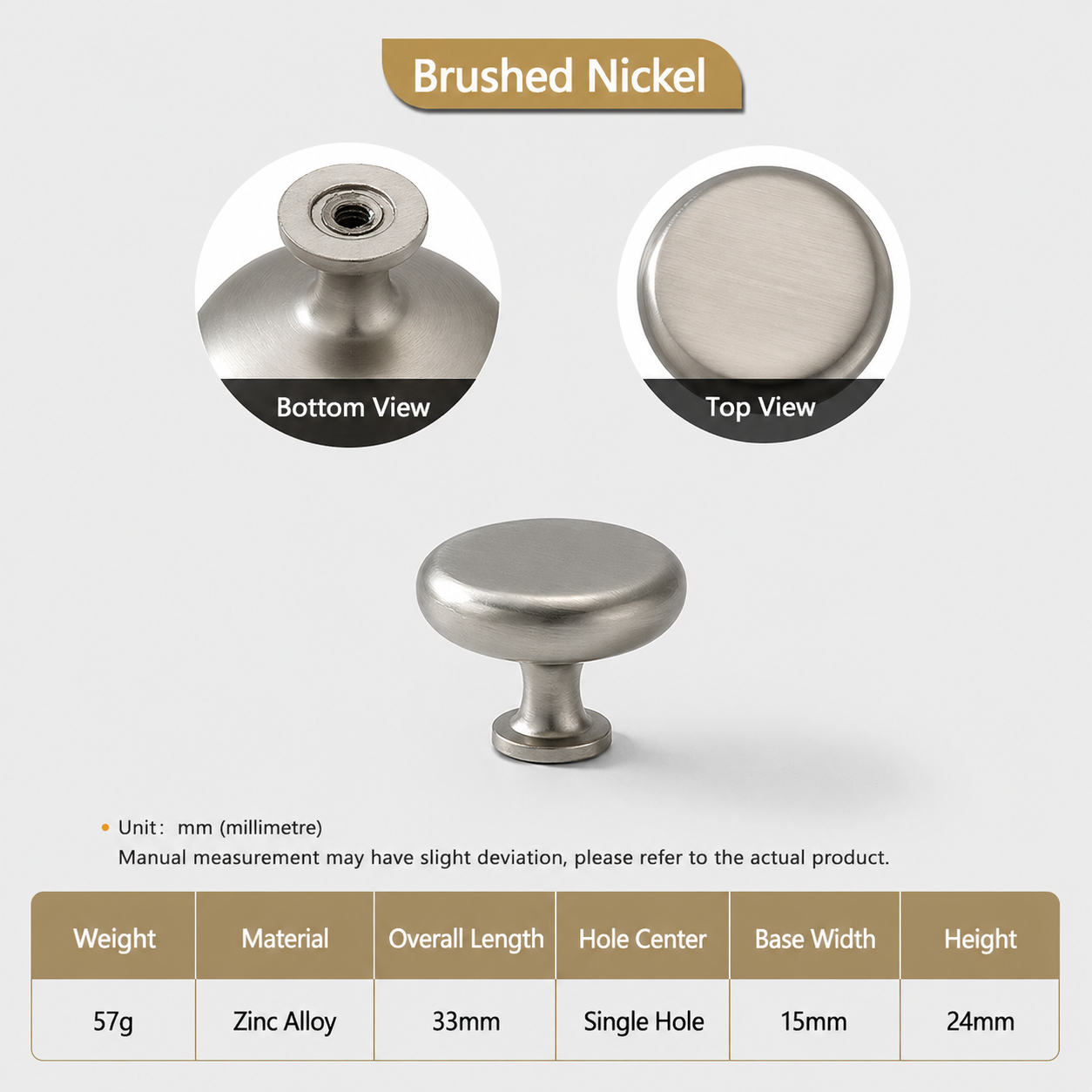 Modern Brushed Nickel Zinc Kitchen Cabinet Cupboard Handles