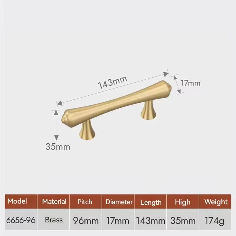 Luxury Brass Gold Drawer Pulls Full Copper Wardrobe Cabinet Door Handles