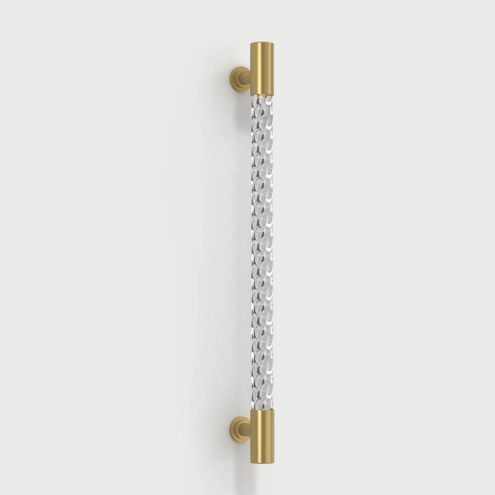 Gold Satin Finish Acrylic Knurled Lines Designed Cupboard T Bar Handle