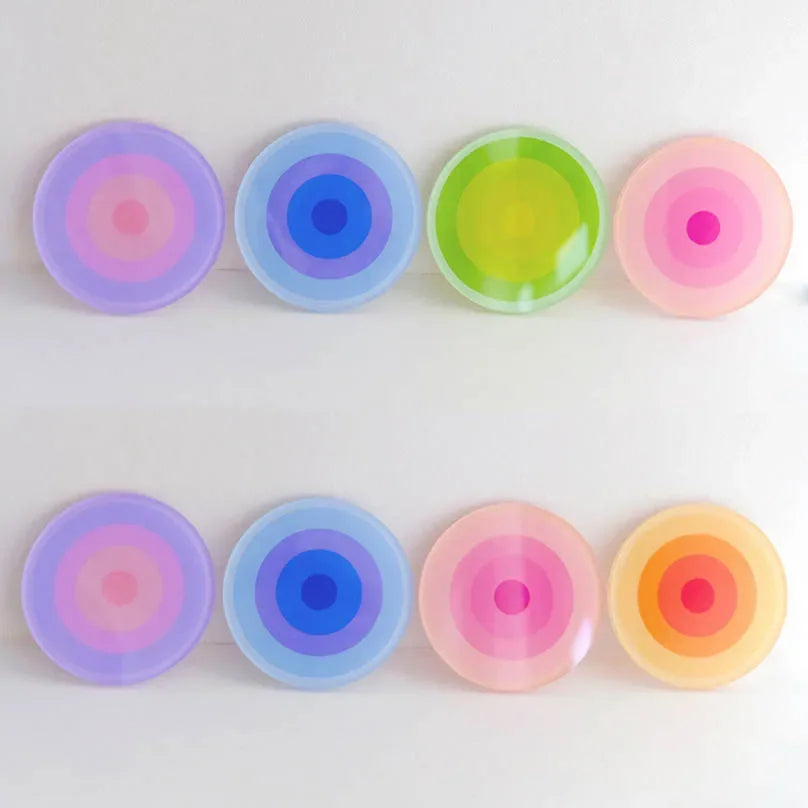 5 Pack Acrylic Anti-Slip Gradient Color Coaster
