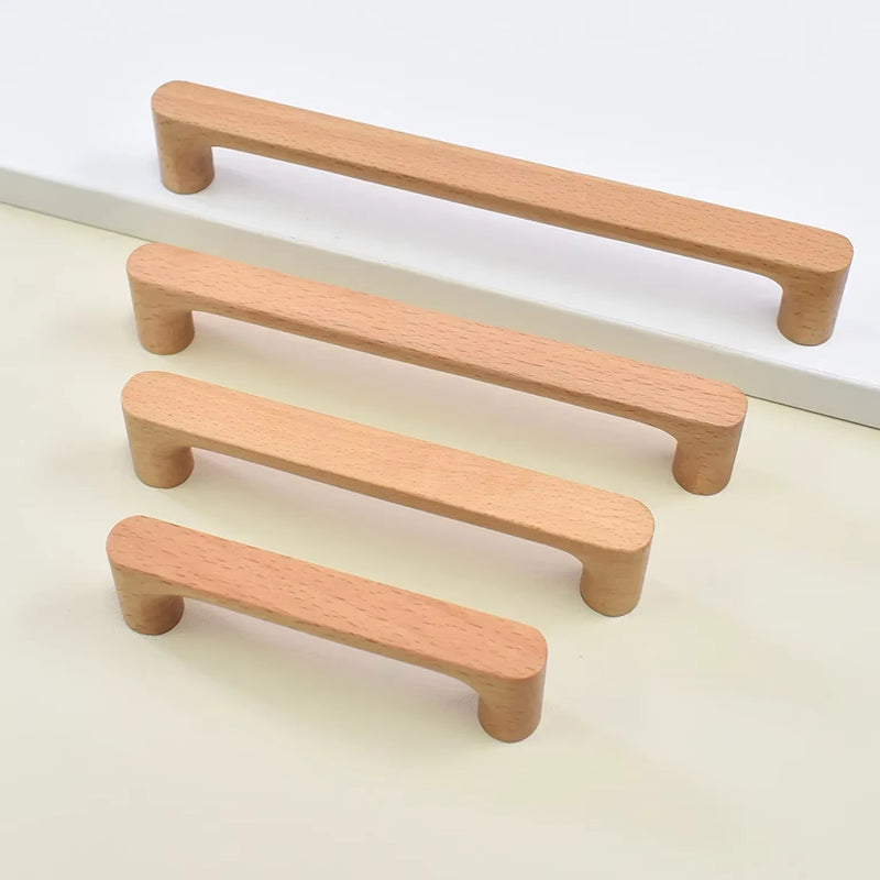 Beech Wood Cabinet Handles Wardrobe Dresser Drawer Pulls