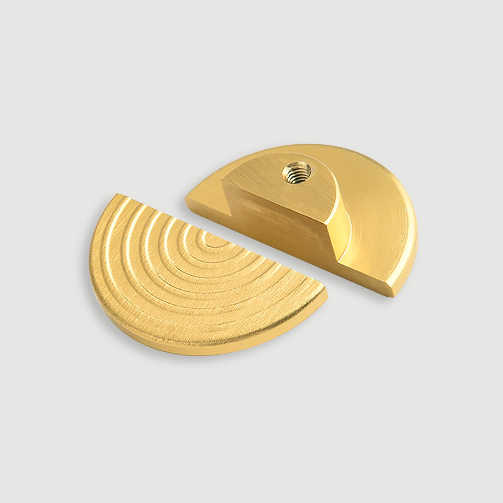 Gold Semi-Circular Aluminum Alloy Kitchen Cabinet Door Handles