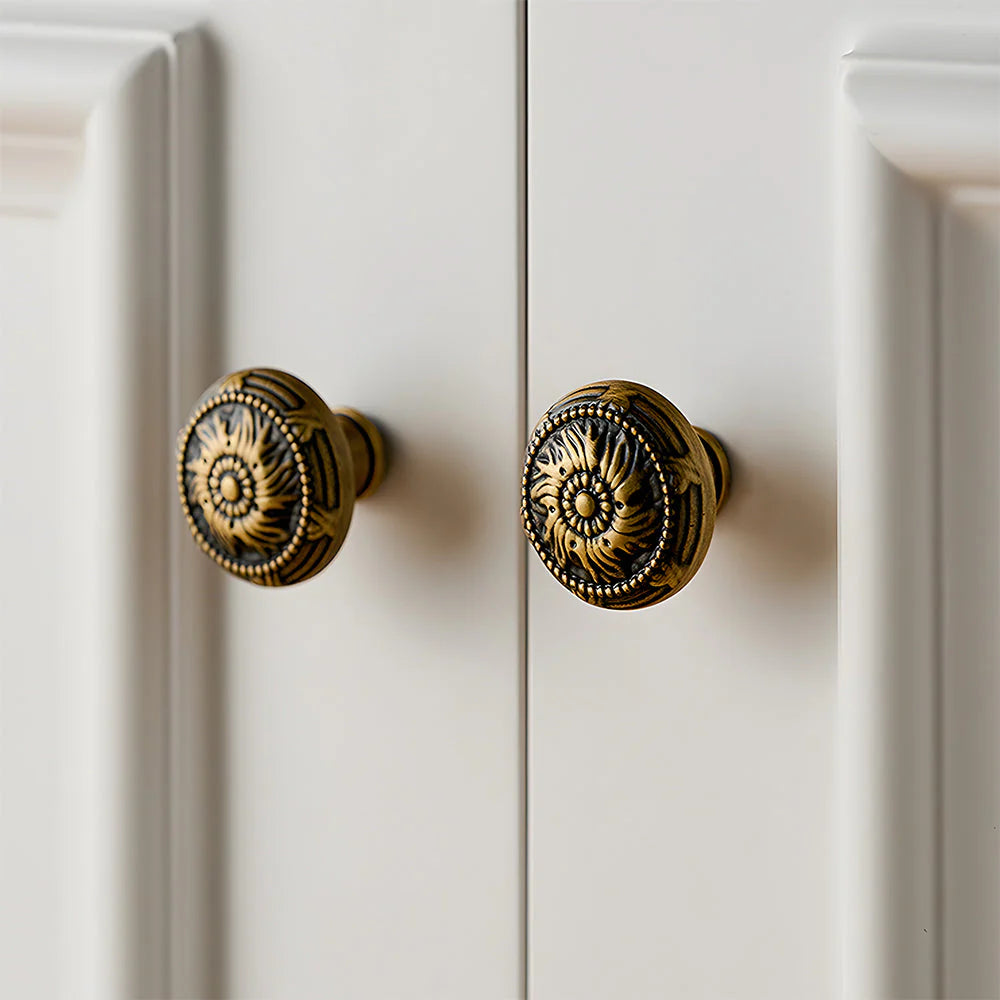 American Bronze Finish Victorian Style Round Kitchen Cabinet Knobs