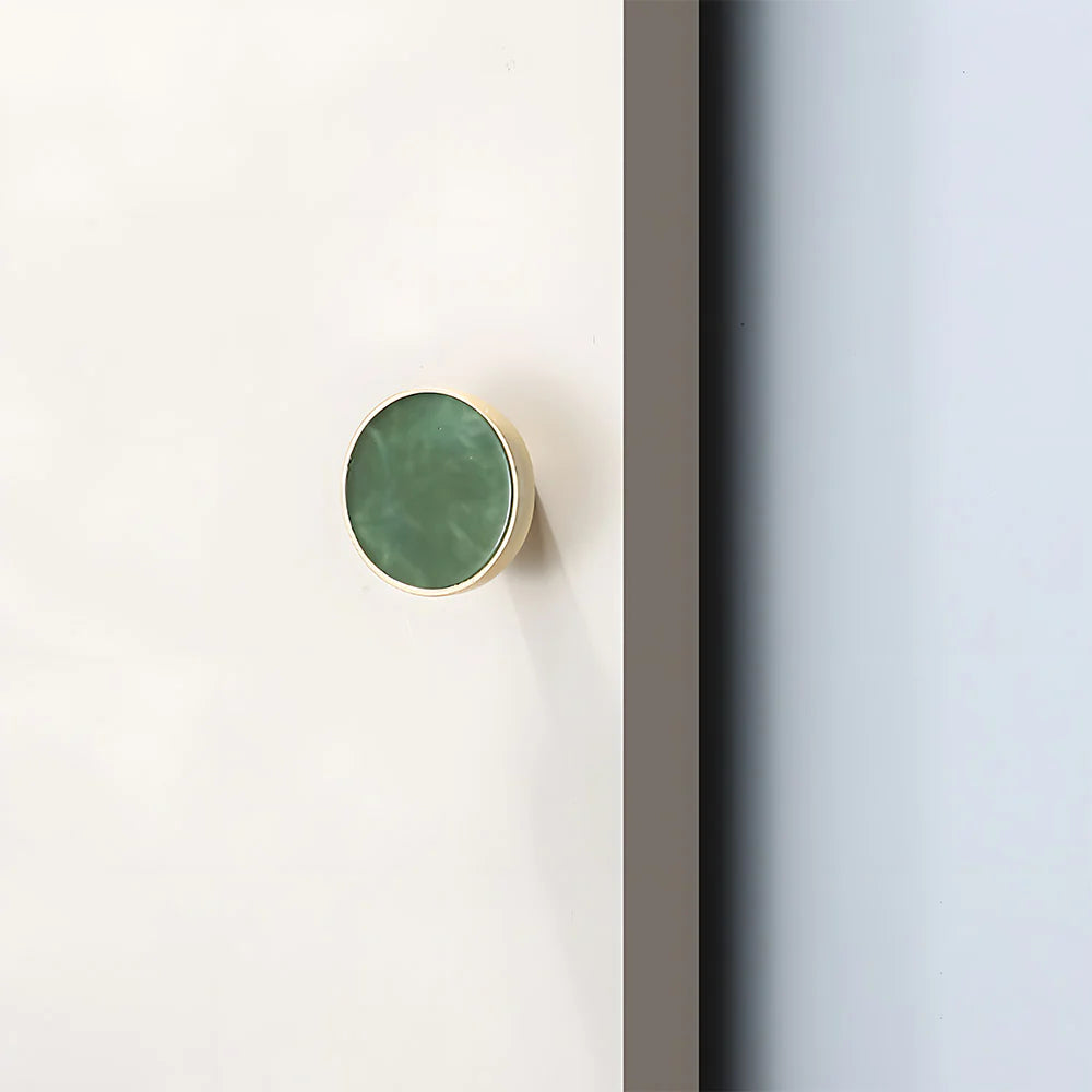 Green Round Cabinet Drawer Knobs for Bedroom