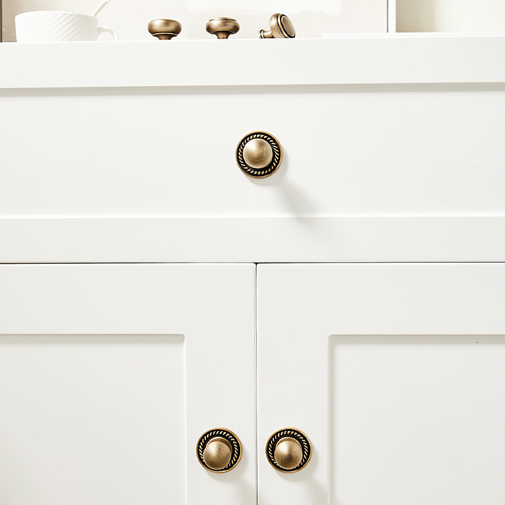 Vintage Bronze Solid Brass Cabinet Knobs with Backplate