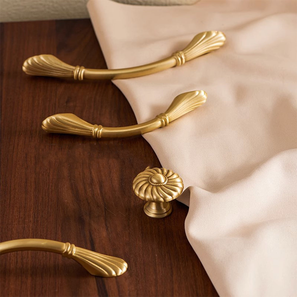 Elegant Shell Shape Brass Dresser Handles