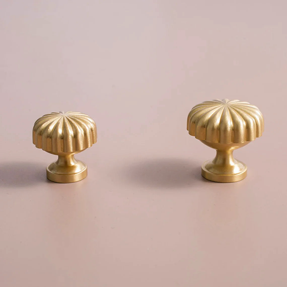 Gold Solid Brass Pumpkin Shape Kitchen Cabinet Knobs