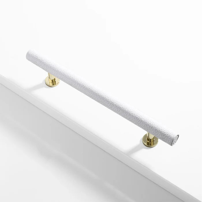 White Leather Cupboard Pull Handles for Kitchen and Wardrobe