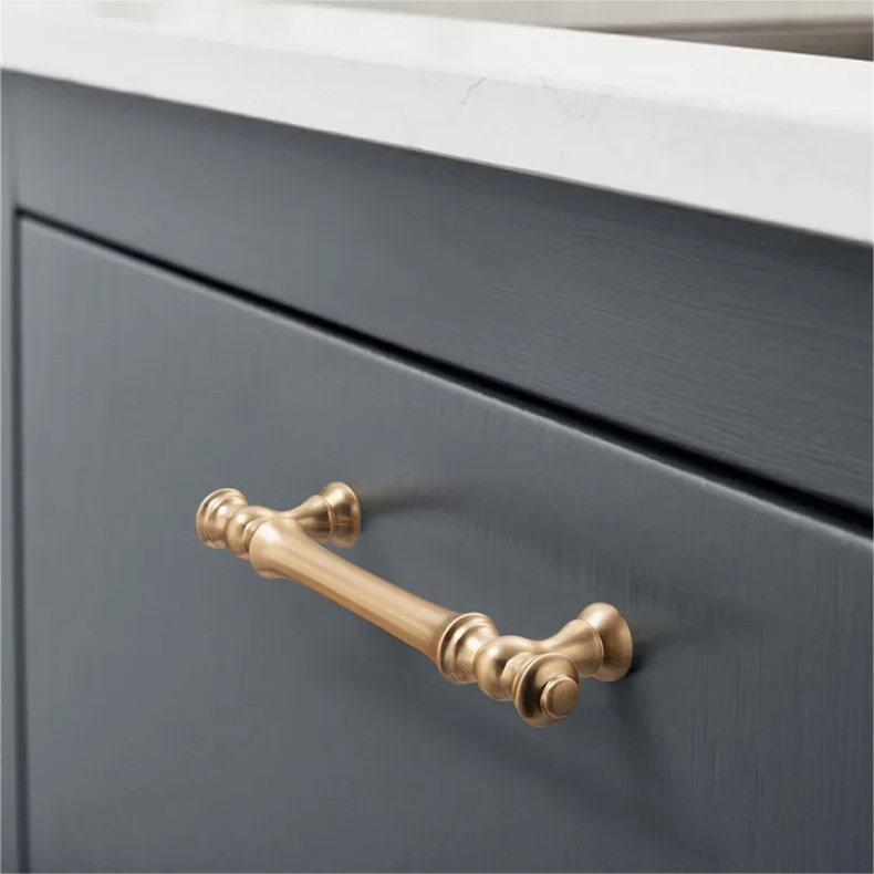 Gold Aluminium Bar Cabinet Door Drawer Handles For Kitchen