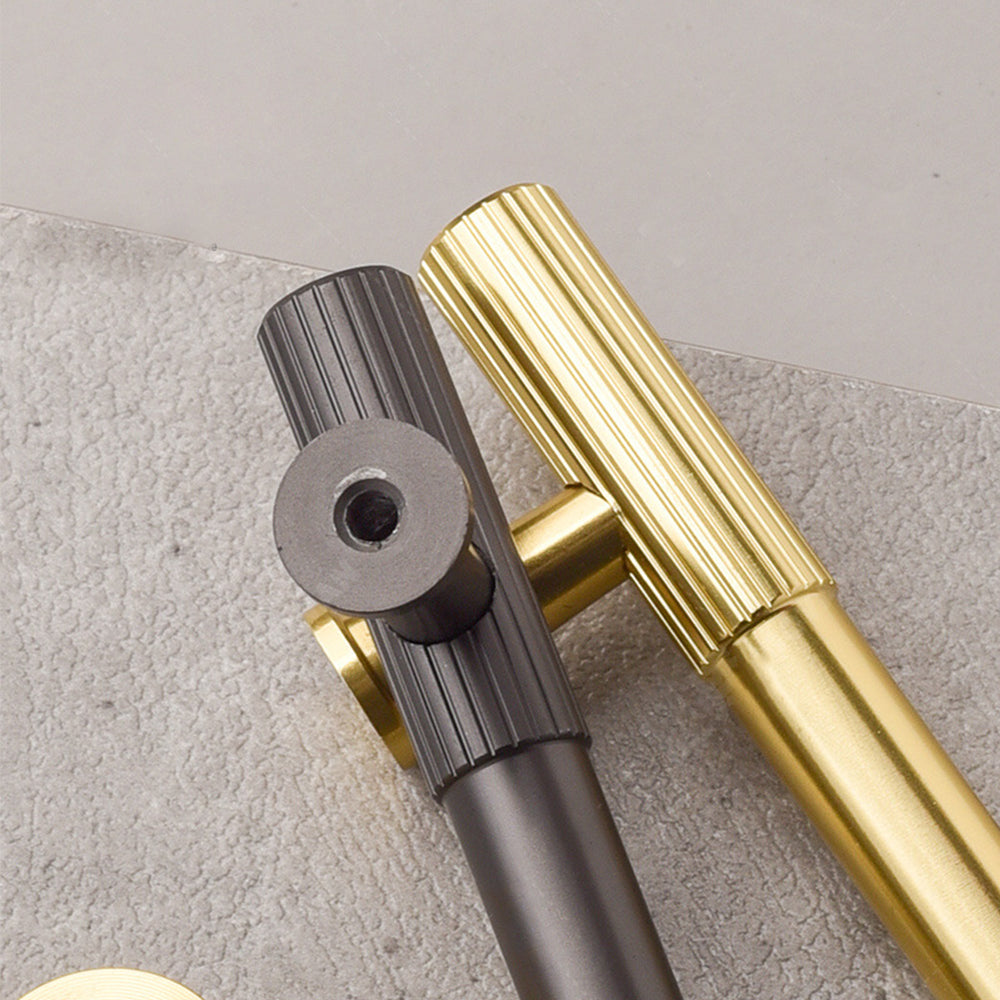 Black Polished Finish Lines Style Kitchen Cabinet T Bar Pulls