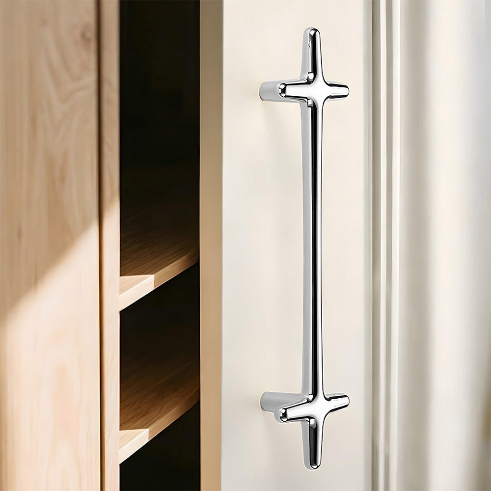 Polished Silver Aluminium Star Cupboard Handles & Cabinet Knobs