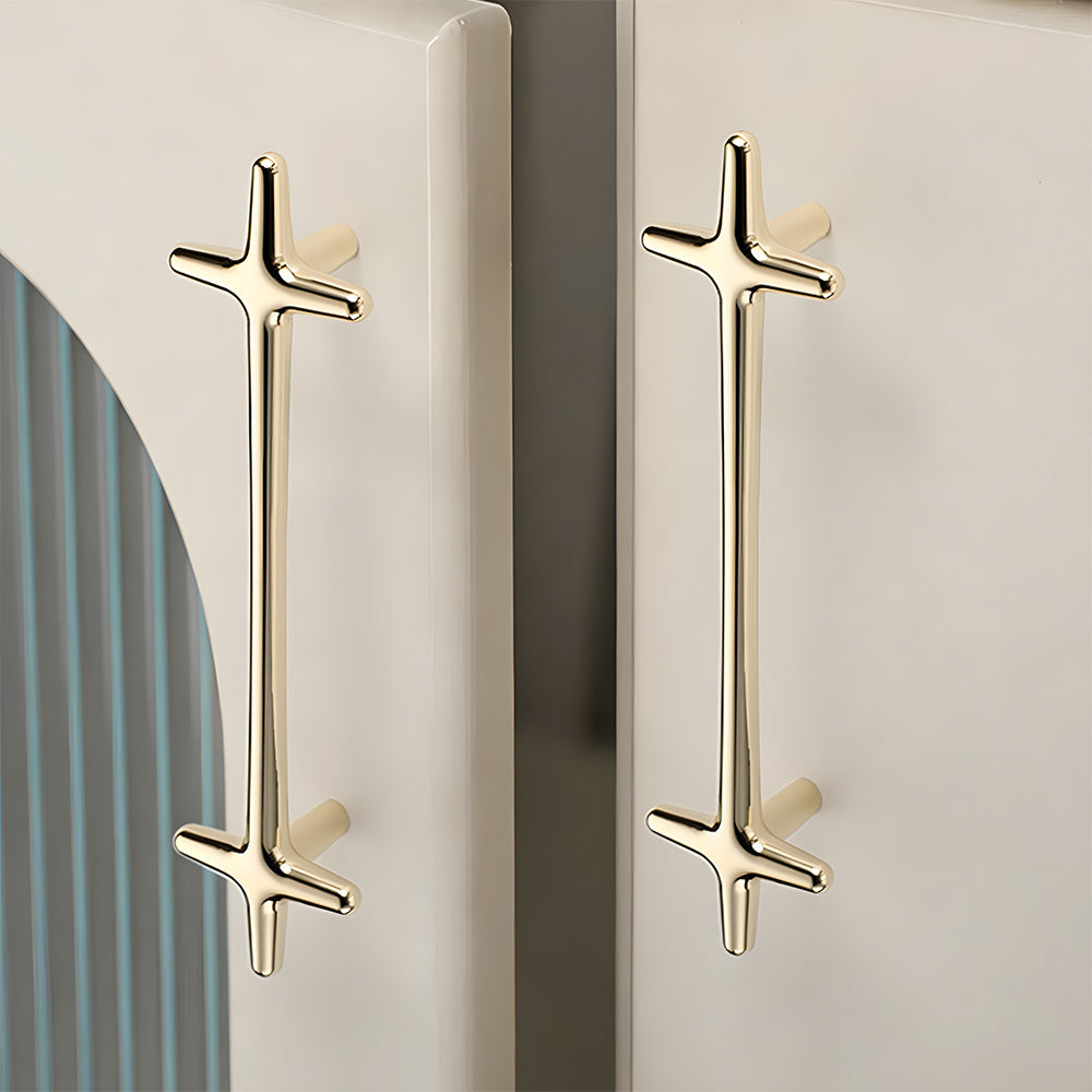 Polished Gold Aluminium Star Cupboard Handles & Cabinet Knobs