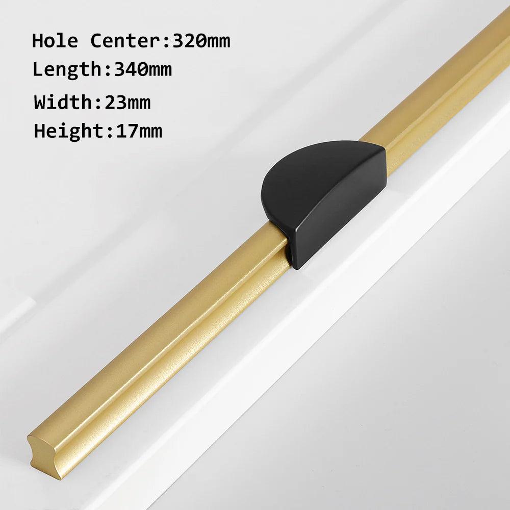 Gold Black Stain Finish Semicircle Shape Cabinet Drawer Handles Pulls
