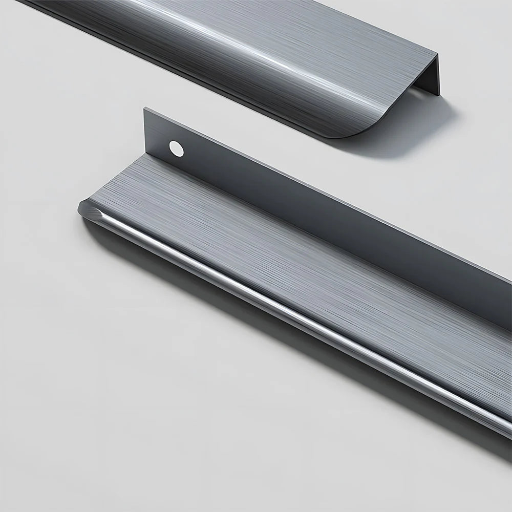 6 Pack Grey Aluminium Kitchen Cabinet Profile Edge Pull Handles