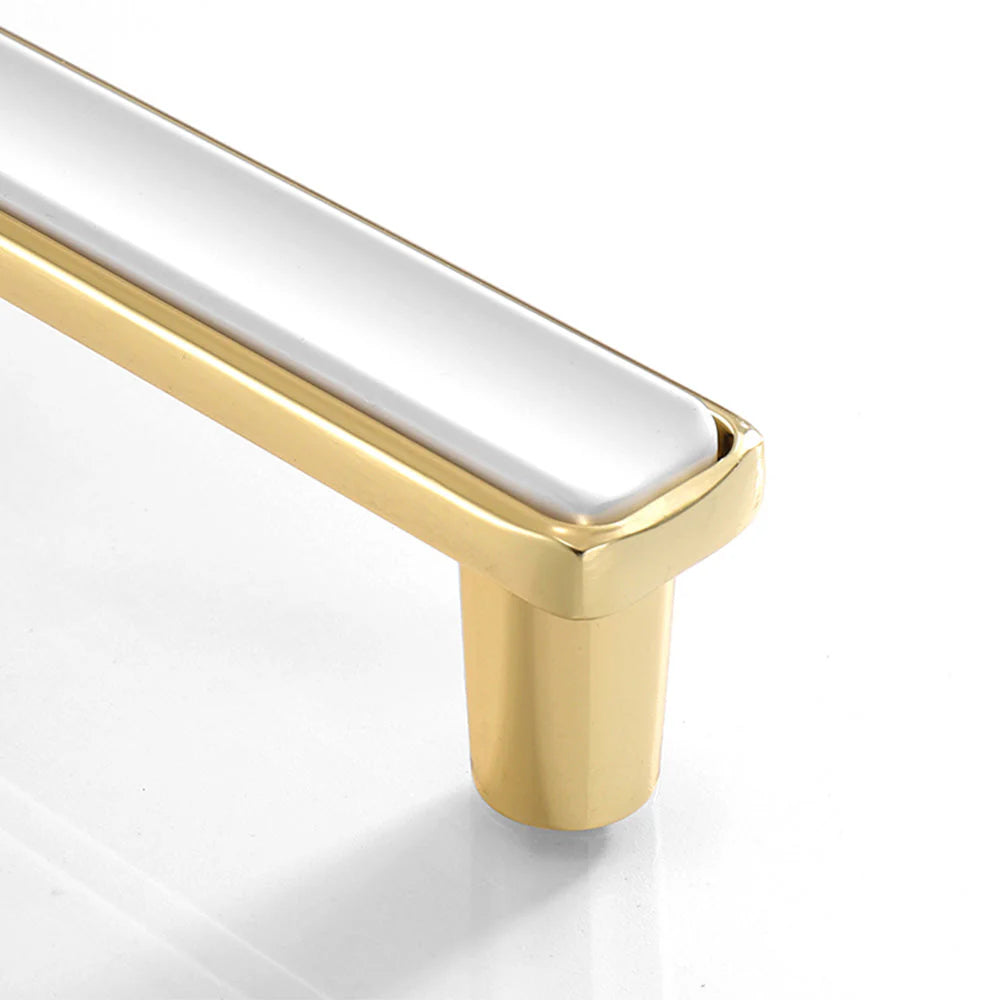 Modern White Solid Brass Removable T Bar Handle for Cabinets