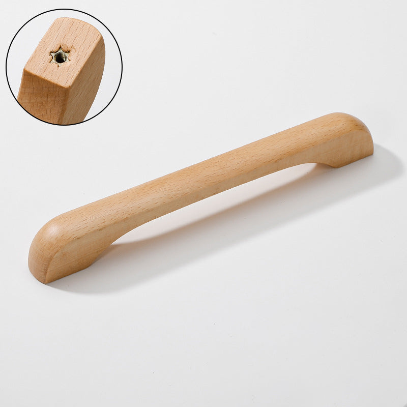 Beech Wooden Kitchen Cabinet Handles Cupboard Drawer Pulls