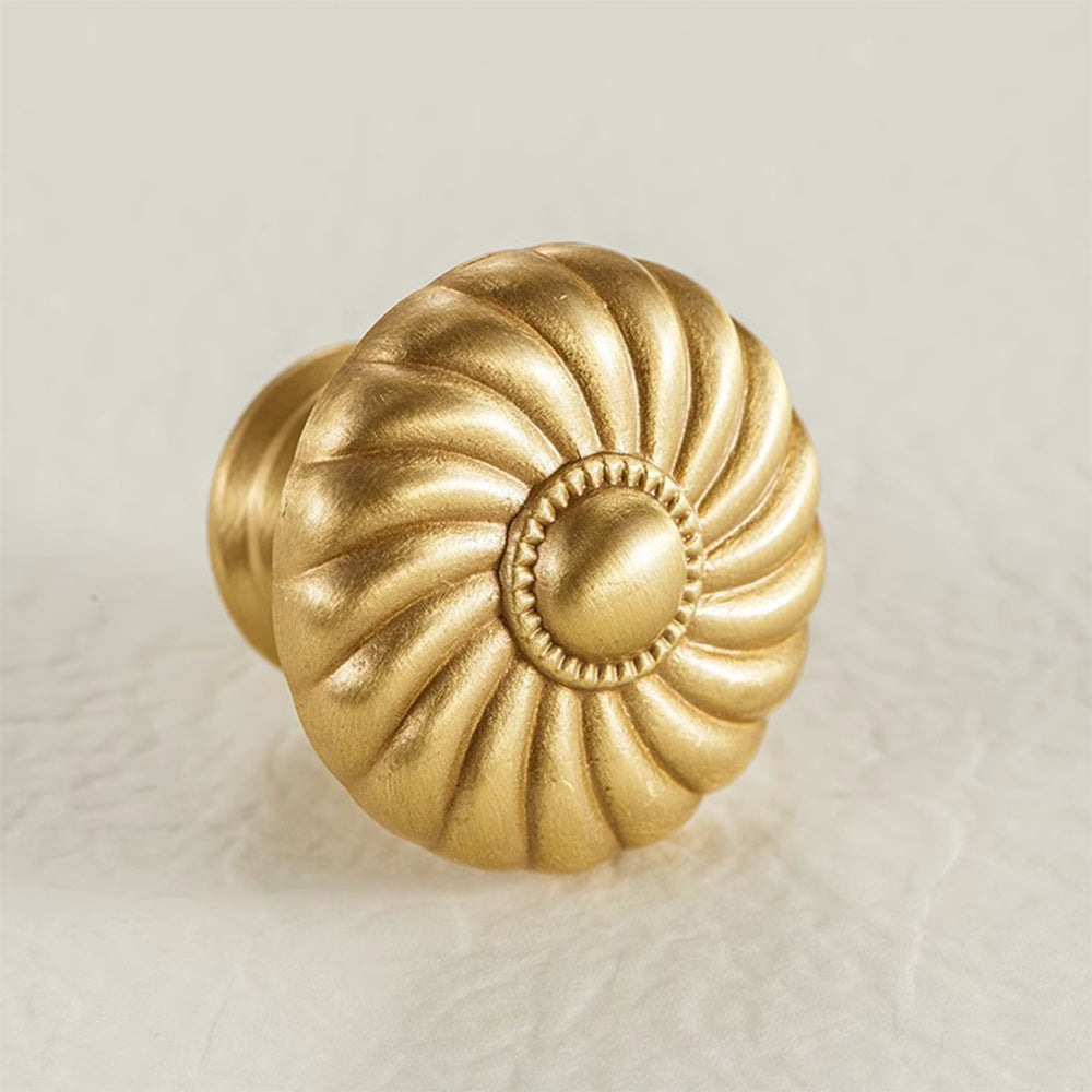 Elegant Shell Shape Brass Dresser Handles