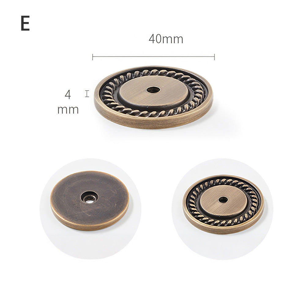 Vintage Bronze Solid Brass Cabinet Knobs with Backplate