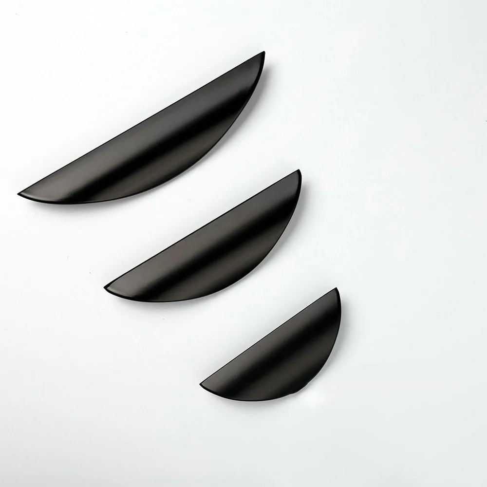 Black Curved Finger Pull Wardrobe Handles