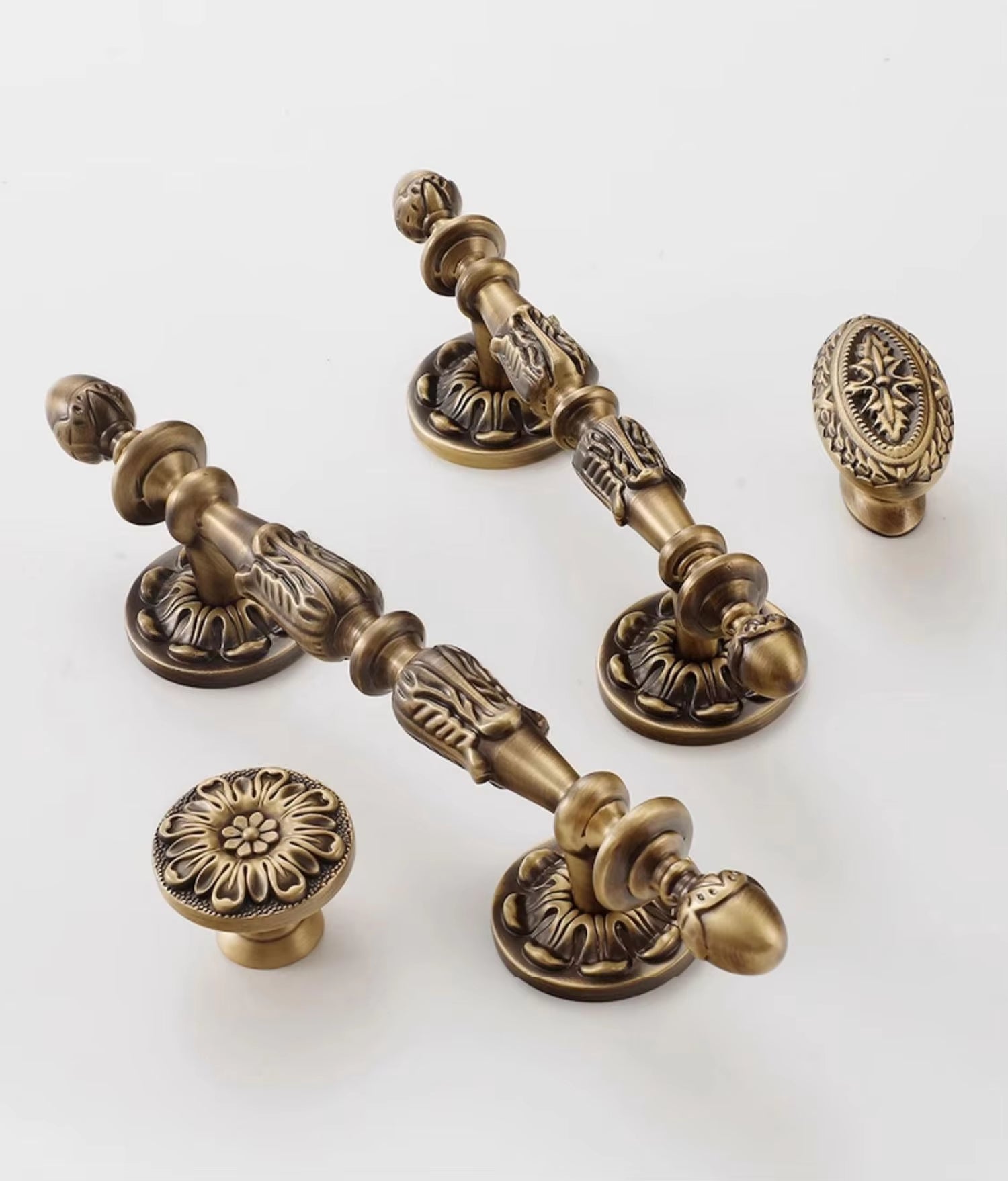 Antique Bronze French Luxury Cabinet Handles and Knobs Vintage Door Pulls