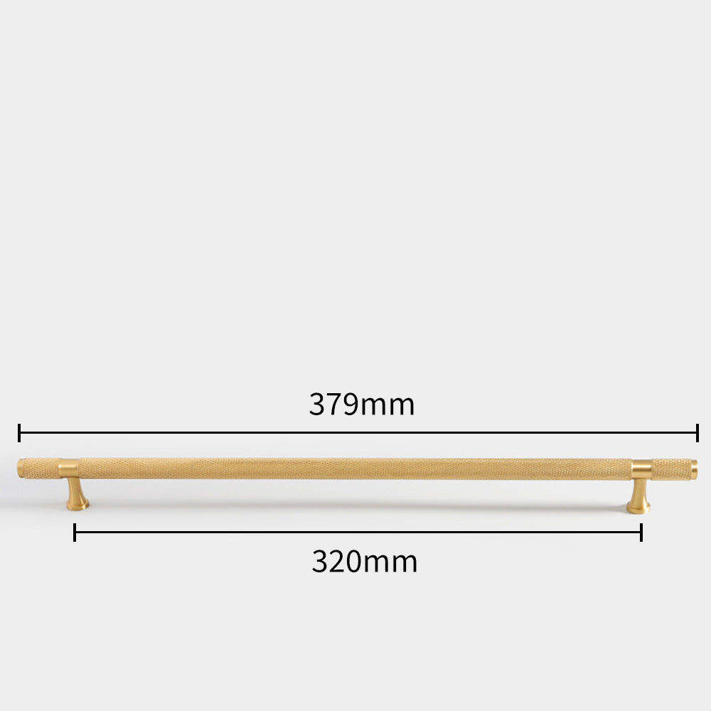 Gold Solid Brass Knurled Bar Cupboard Cabinet Handles