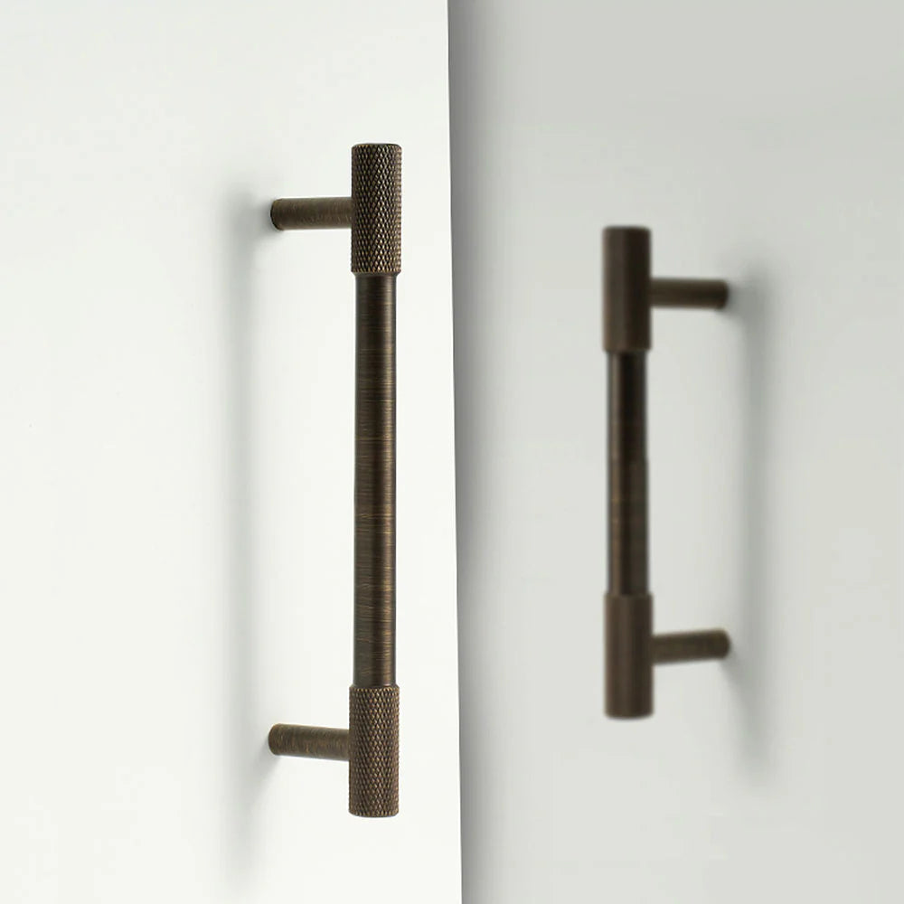 Bronze Finish Knurled Style Kitchen Cabinet Bar Handle