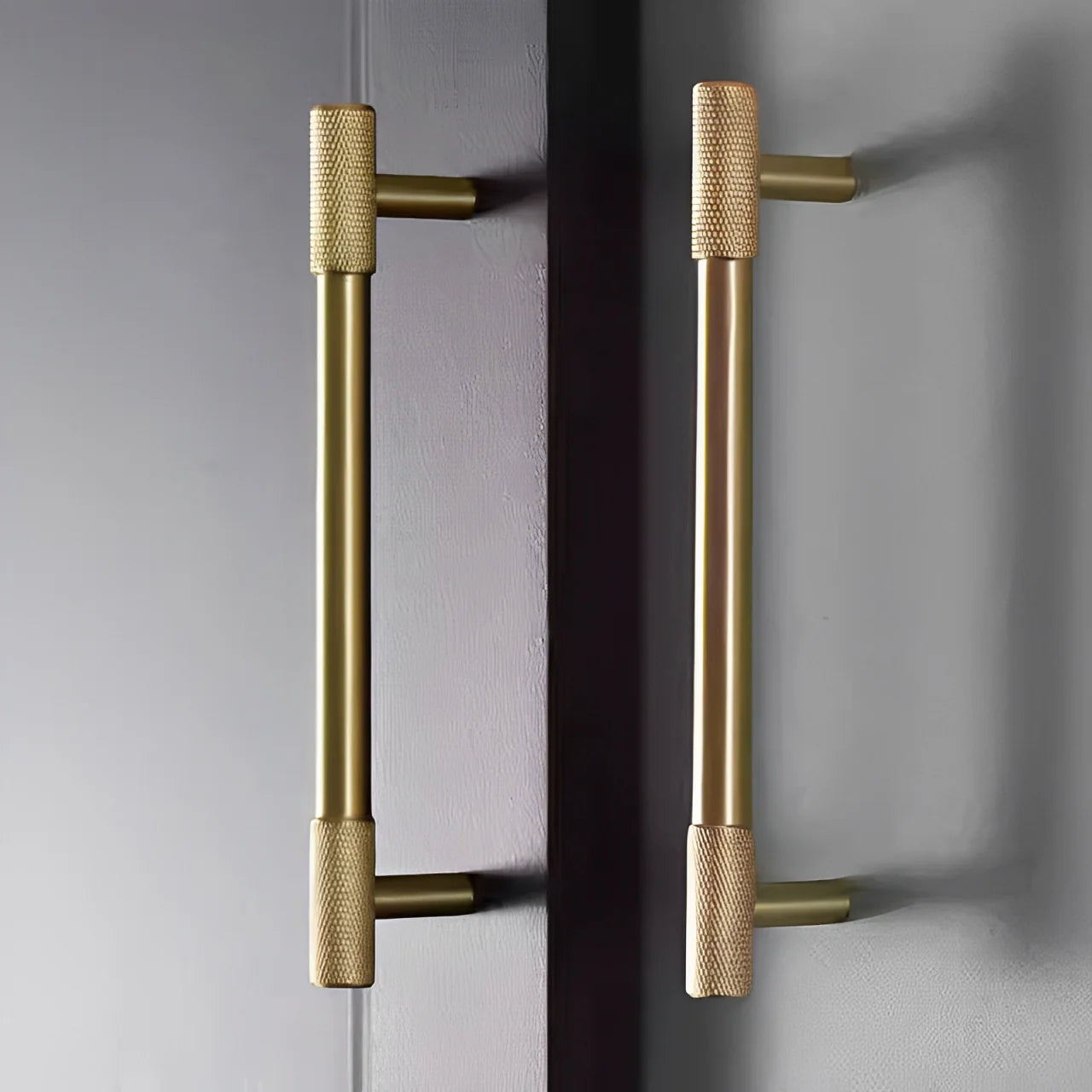 Solid Gold Brass Knurled Design Kitchen Unit Drawer Bar Handles