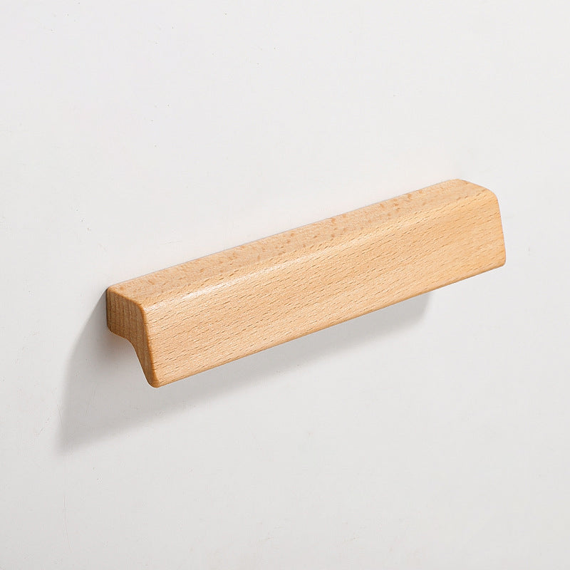 Natural Beech Wooden Cabinet Handles Wardrobe Drawer Pulls
