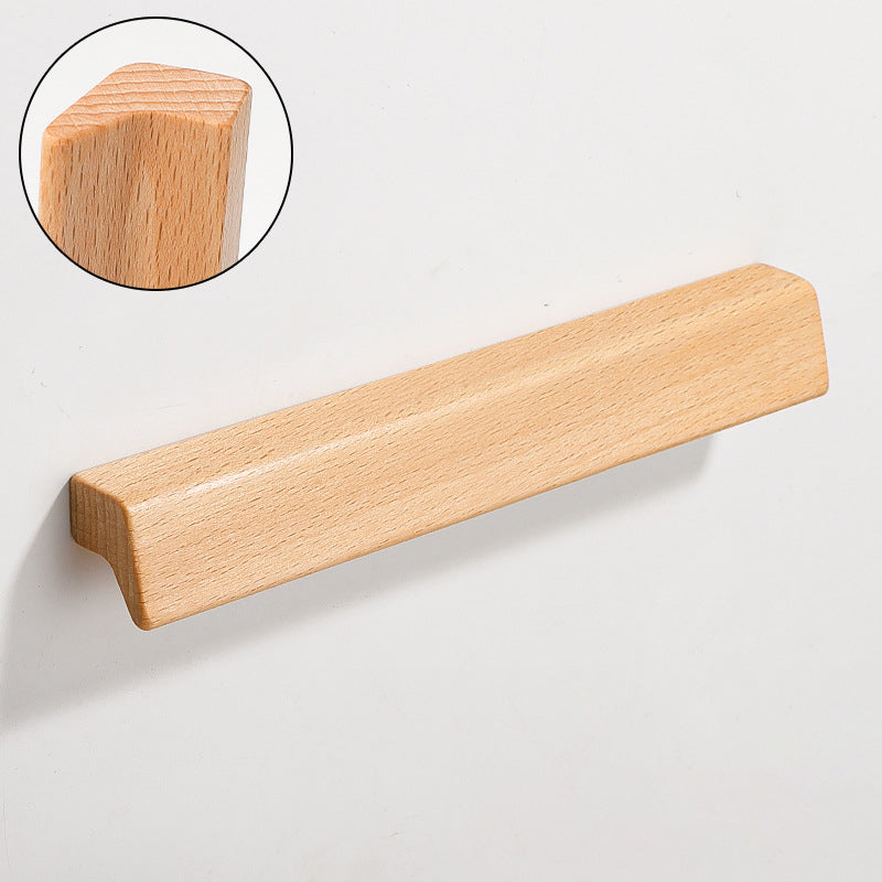 Natural Beech Wooden Cabinet Handles Wardrobe Drawer Pulls