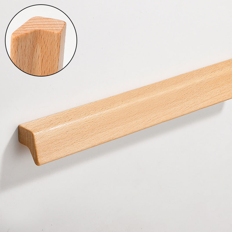 Natural Beech Wooden Cabinet Handles Wardrobe Drawer Pulls