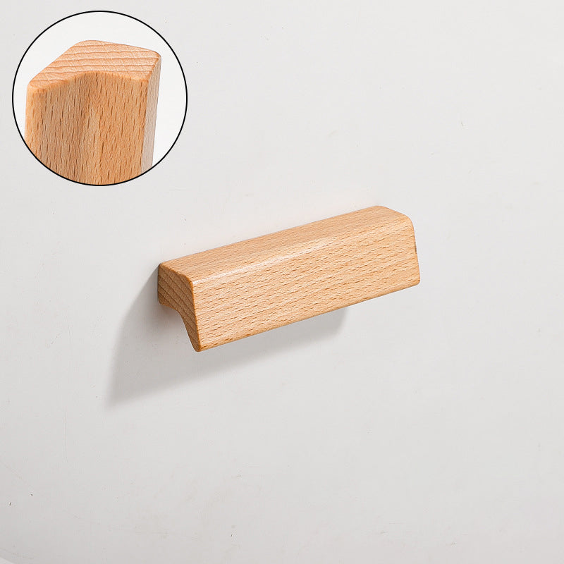 Natural Beech Wooden Cabinet Handles Wardrobe Drawer Pulls