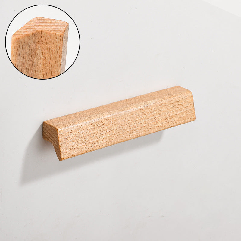 Natural Beech Wooden Cabinet Handles Wardrobe Drawer Pulls