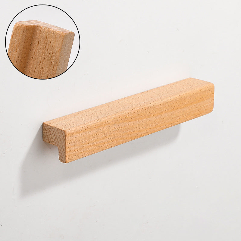 Beech Wooden Wardrobe Door Handles Kitchen Drawer Pulls
