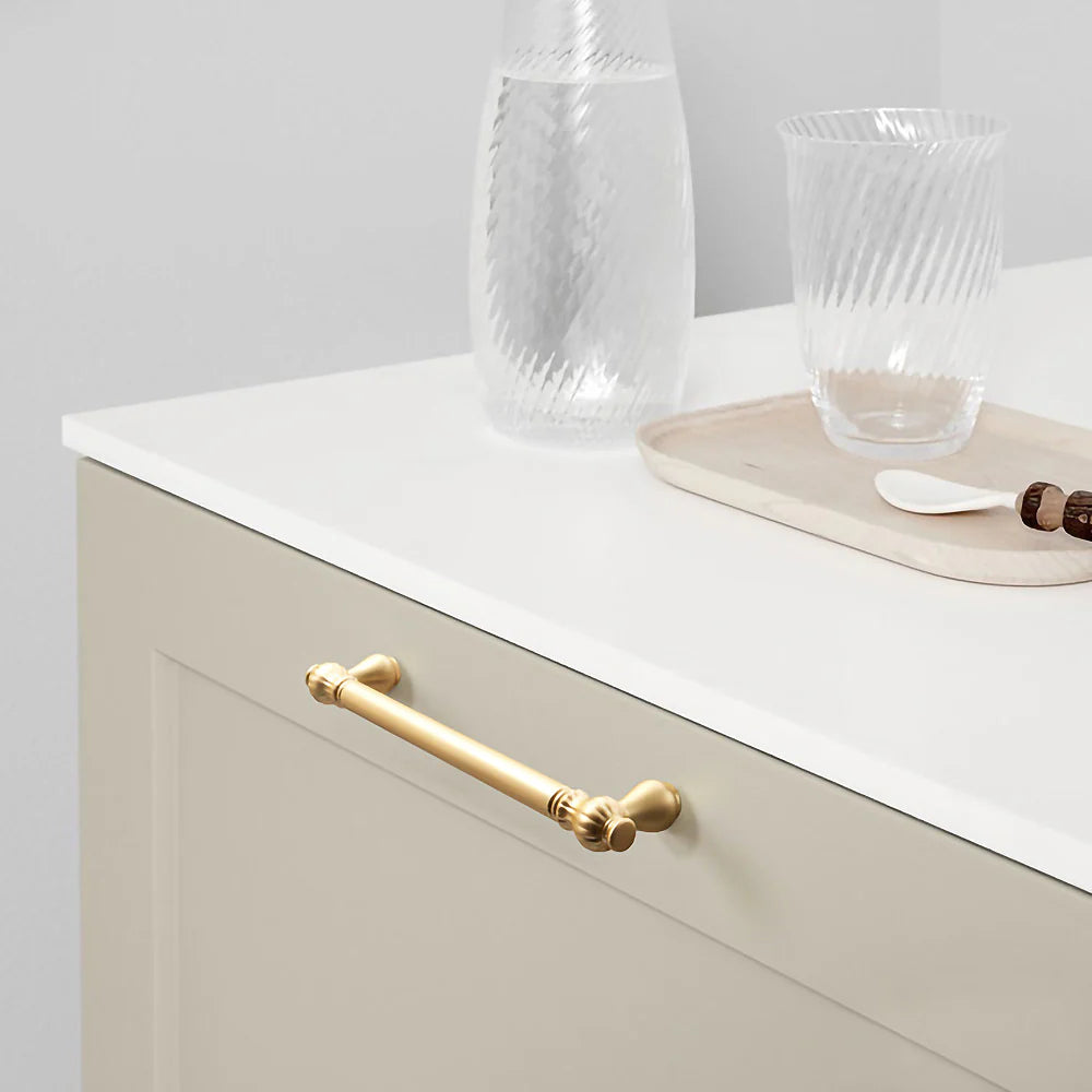 Gold Satin Finish Pumpkin Shape Cupboard Door T Bar Pull Handles