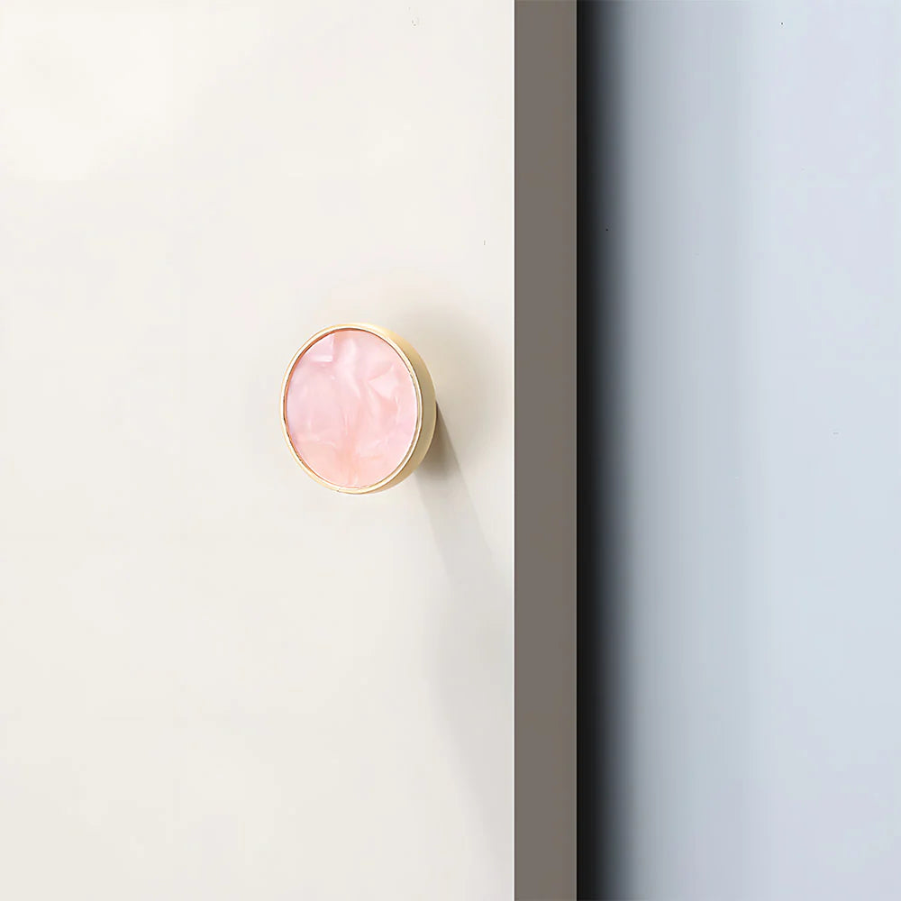Pink Round Cabinet Drawer Knobs for Bedroom