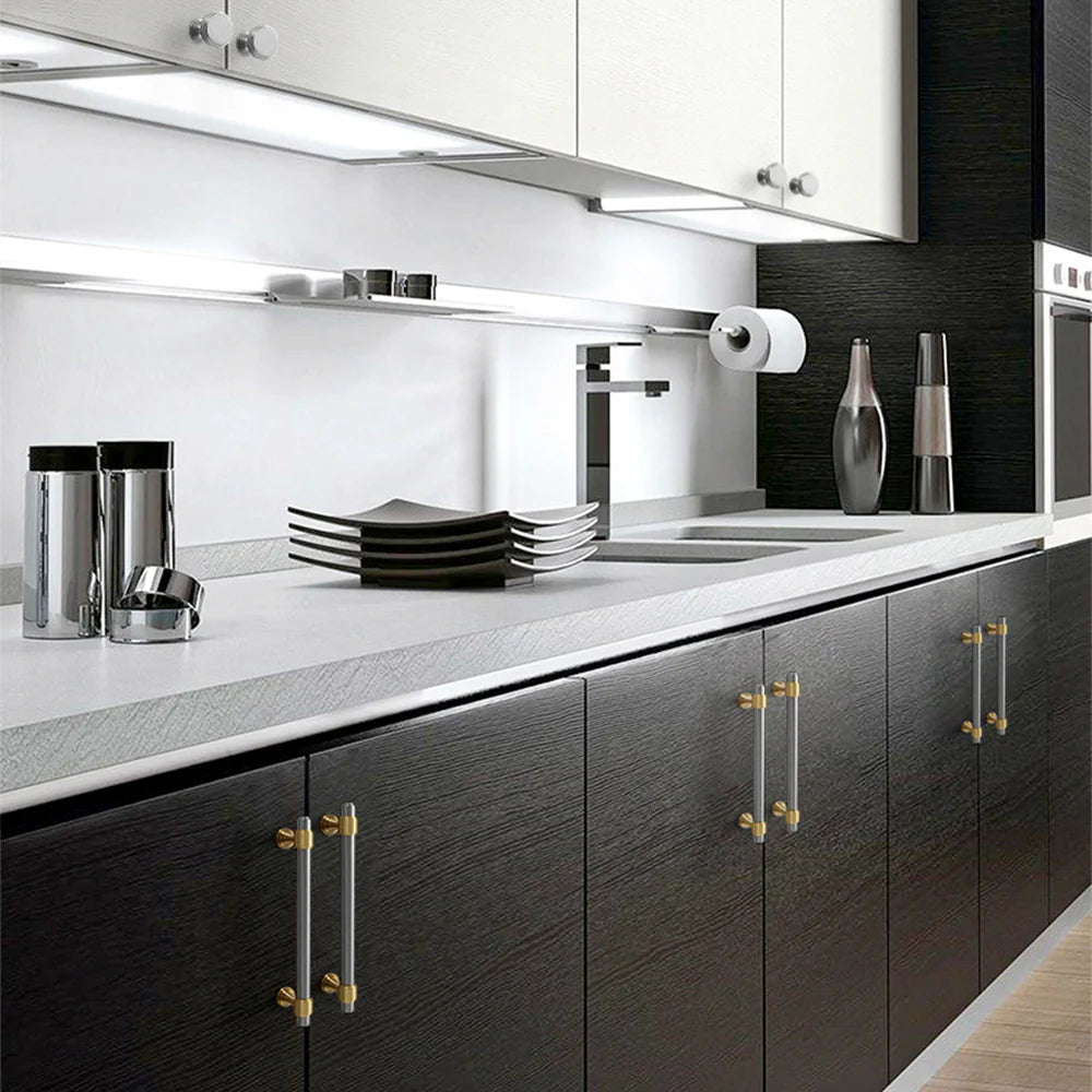 Modern Silver Stain Finish Kitchen Cabinet T Bar Handles Pulls