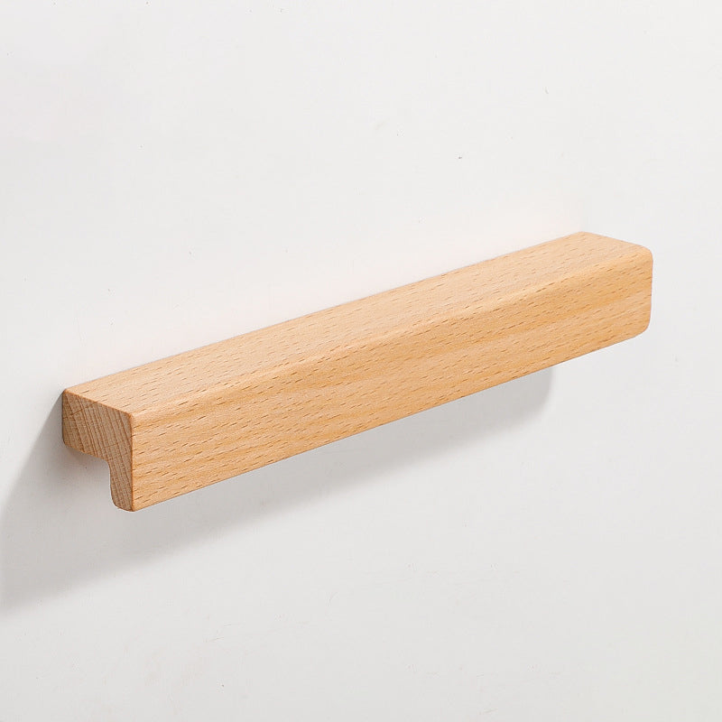 Beech Wooden Wardrobe Door Handles Kitchen Drawer Pulls