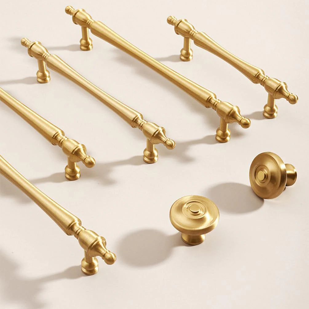 Brushed Gold Brass Finish Kitchen Cabinet T Bar Shaped Handles