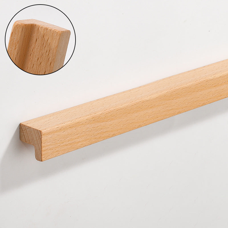 Beech Wooden Wardrobe Door Handles Kitchen Drawer Pulls