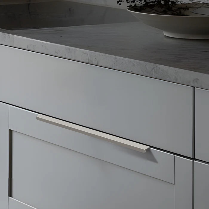 Gray Aluminium Kitchen Cabinet Profile Edge Pull Handles