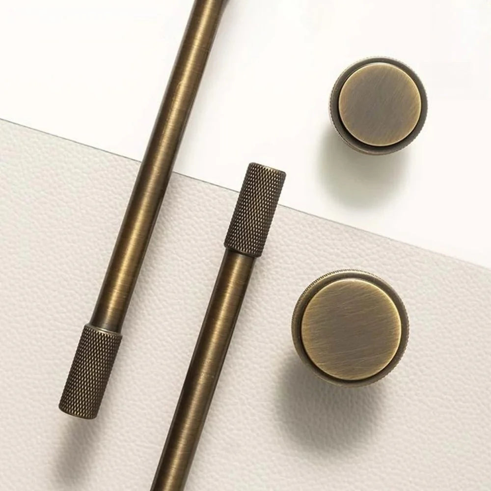 Bronze Finish Knurled Style Kitchen Cabinet Bar Handle